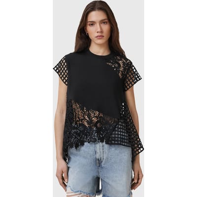AllSaints Zala Crochet Top Black Taglia: S | Magliette intime Outlet | Donna | Nero