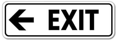 Bord Exit pijl links - Weerbestendig Aluminium - 40x15 cm - Bevestiging: Zonder bevestiging (alleen het bord)