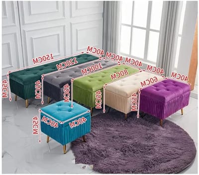 Opbergbank - Voetenbank Kruk - Ruimte Besparen - Comfortabele Zitting - 60x40x40cm - Donkergrijs