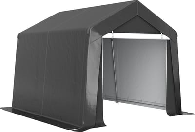 Outsunny Garden Storage Tent-Staal, PE-302L x 300B x 235H cm-Donkergrijs