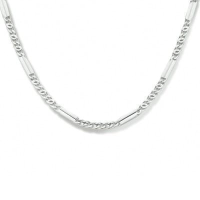 collier valkenoog met tussenstuk 2,4 mm 40 + 4 cm zilver gerhodineerd