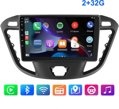 ESSGOO CarPlay autoradio geschikt voor Ford Transit Custom (2012-2021) - 9 inch touchscreen - Android 15 - Draadloos Apple Carplay & Android Auto - 2GB + 32GB - Bluetooth & Wifi GPS Navigatie