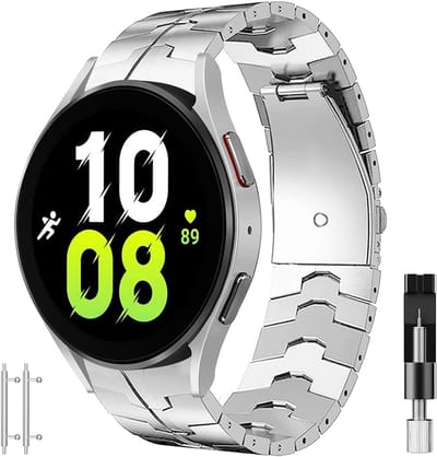 Stravo Luxe RVS Metalen Horlogebandje – Geschikt voor Samsung Galaxy Watch 7 (40 & 44mm) / FE / 6 / 6 Pro / 5 / 5 Pro / 4 / 4 Classic – Met Snelkoppeling – Exclusieve Bandje voor Samsung Smartwatches – Zilver
