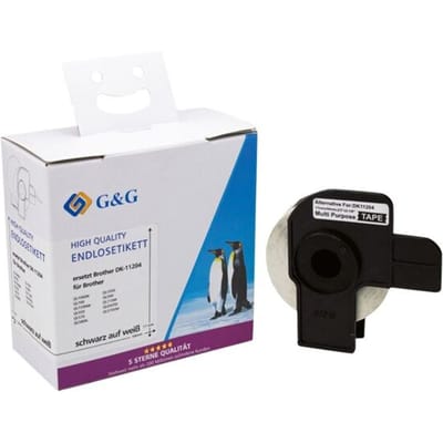 Etiketten G&G, compatibel met Brother DK-11204, 17 x 54 mm, zelfklevend, thermisch papier, wit, 1 x 400 stuks
