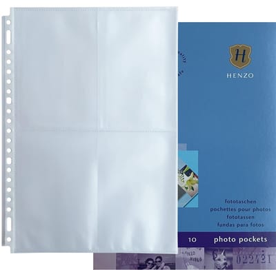 Insteekhoes - Henzo - 10 stuks voor 80 foto's staand - Fotomaat 10x15 cm - Transparant