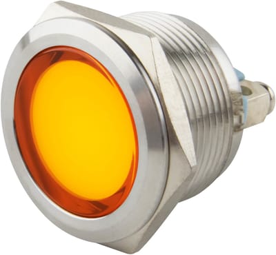 Led indicator | ø 22 mm. | 6-24 Volt DC/AC | Gele uitvoering