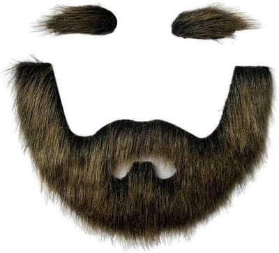 DIY Neppartij Snor en Baard Set - Zelfklevend Gezichtshaar voor Kostuum en Halloween Feest (Geelbruin)