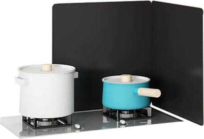 Olie Splash Guard - Vetspatscherm Keuken - Koken Beschermen - Opvouwbaar Ontwerp - 40x50cm - Zwart