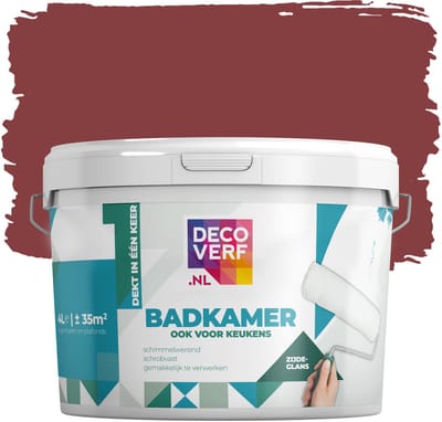 Decoverf badkamer verf donkerkoraal, 4L