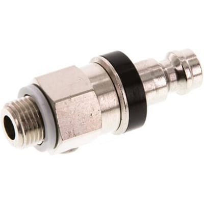 Vernikkeld Messing DN 5 Zwart Luchtkoppeling Insteeknippel G 1/8 inch Buitendraad Double Shut-Off - CLP5-M-BN-BLA-SV-018