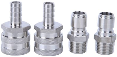 Dailygoods - Draad Snelkoppeling - Bierbrouwen Connector - Roestvrij Staal - G1/2 Inch - Geschikt voor Biervaten - Extra Afdichting O-ring
