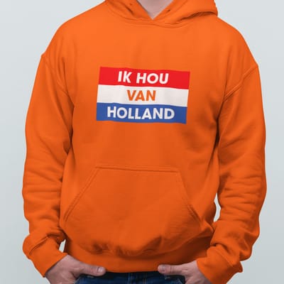 Oranje Koningsdag Hoodie Ik Hou Van Holland - MAAT XS - Feestkleding & Carnavalskleding