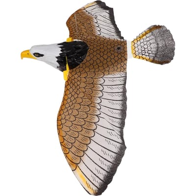 Jouet Interactif pour Chat Forme d'Aigle Réaliste Son Lumière Jouet Automatique Oiseau Chaton pour Porte Mur Plafond white
