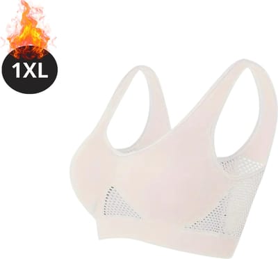 Bovista BH Zonder Beugel - Zonder Bandjes - Push-up Bh's - Comfort Beha - Comfortabel - Sterk - Yoga - Plus Size - Wit - Maat 1XL