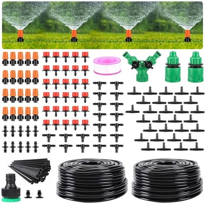 Druppelirrigatieset - Watergeefsysteem - Planten Verzorgen - Automatische Bemesting - 30 Meter - Wit