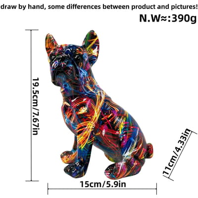 Creatieve Kleurrijke Bulldog Handwerk Huisdecoraties Woonkamer Kantoor Bureau Hars Dierdecoraties