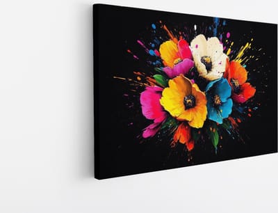 Saammp Canvas Schilderij - Gedroogde Papaverbloemen - Bohemian - 45x30 - Foto op canvas - Wanddecoratie - Muurdecoratie Woonkamer - Kantoor Decoratie