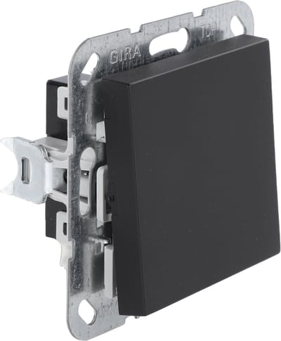 Gira E2 schakelaar - inbouw - kruis - zwart