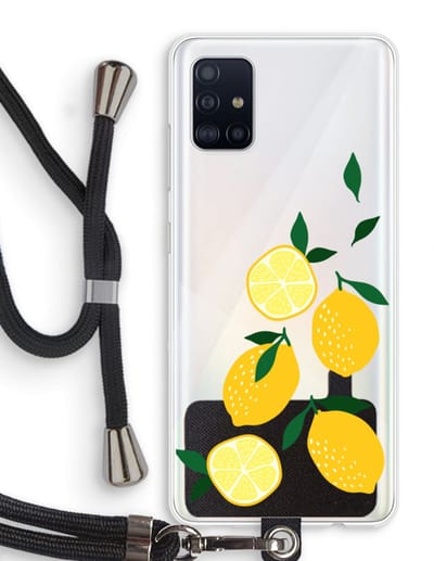 Case Company® - Hoesje met koord geschikt voor Samsung Galaxy A51 4G hoesje met Koord - You're my lemon - Telefoonhoesje met Zwart Koord - Bescherming aan alle Kanten en Over de Schermrand