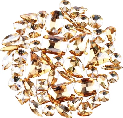 BamBella® Goudgeel - Grote Naai strass Steentjes - 130 stuks - strass stenen glitters kleding versieren