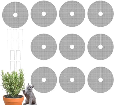 Plantenpot Beschermers - Bodem Bedekkers - Dieren Weren - Snijdbaar Ontwerp - 10 Stuks - Zwart
