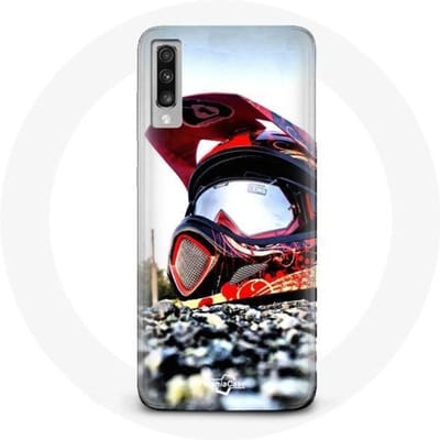 Coque maniacase pour Samsung Galaxy A70 Casque MotoCross zwart