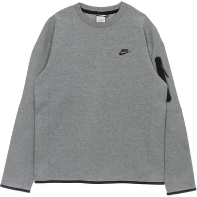 Lichtgewicht herensweatshirt met ronde hals, sportkleding, Tech Fleece, DK grijs gemeleerd/zwart