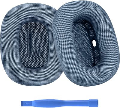 Vervangende Oorkussens voor AirPods Max Hoofdtelefoon van MMOBIEL – Mesh Fabric Koptelefoon Oorkussens – Noise Isolation Hoofdtelefoon Earpads – Hemelsblauw