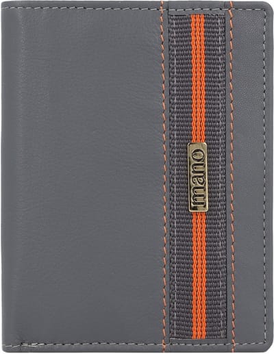 mano Don Leonardo Portemonnee RFID Leer 12,5 cm - Jongens - Staand formaat - grau