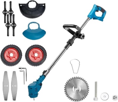 Elektrische Grastrimmer - Snoerloze Trimmer - Tuinonderhoud - Verstelbare Kop - 100-135cm - Zwart