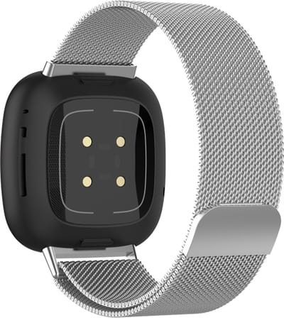 Milanees bandje - geschikt voor Fitbit Versa 3, Versa 4 / Sense - M/L - zilver