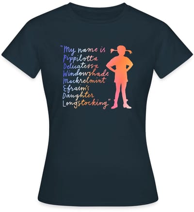 Pippi Langkous My Name Is … Bunt T-Shirt Dames