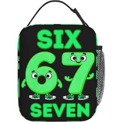 67 Zes Zeven 6-7 Grappige Italiaanse Brainrot Thermisch Geïsoleerde Lunchtas voor Kantoor Herbruikbare Bento Box Thermische Koeler Lunchboxen One Size