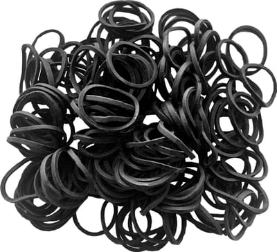 100g - Elastiek - zwart - diameter 15mm - breedte 1,5mm - in zak - ca 600 stuks