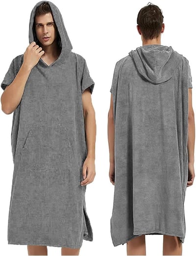 Strandjas - Absorberend Snel-Drogend Surfparka - Veranderbadjas voor Volwassenen Mannen en Vrouwen - Lichtgewicht Zacht Comfortabel - Ideaal voor Strand Zwemmen Surfing en Na het Douchen