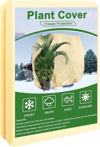 Unyqoos® Winterbeschermingskap voor potplanten met ritssluiting en trekkoord