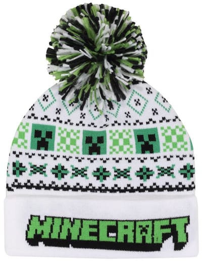 Minecraft Ski Pom Unisex Beanie - zwart/groen/wit - Standard