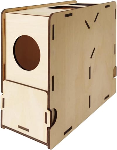 Graan Scheider - Hulzenblazer Vogelvoer - Vogelvoer Reinigen - Justerbare Blastsnelheid - 22x9x18 cm - Houtkleur