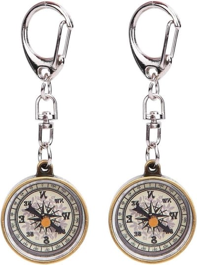 Mini Pocket Kompas Set voor Buitenactiviteiten - Vintage Camping Kompas van Zinklegering voor Navigatie en Klimsporten, 2 Stuks