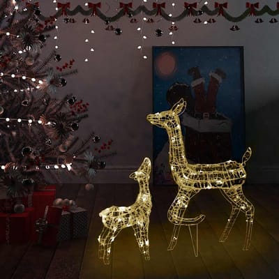 vidaXL - Kerstversiering - rendierfamilie - 160 - LED's - warmwit - acryl