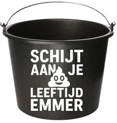 Emmer - Schijt aan je leeftijd emmer - Cadeau emmer - met tekst - 12 liter - zwart