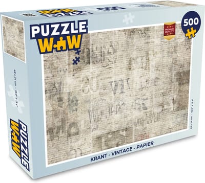 Puzzel Krant - Vintage - Papier - Legpuzzel - Puzzel 500 stukjes