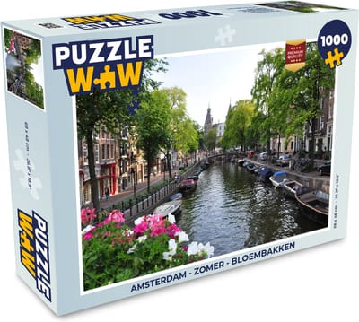 Puzzel Amsterdam - Zomer - Bloembakken - Legpuzzel - Puzzel 1000 stukjes volwassenen