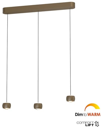 Freelight - Hanglamp Cosmo 3 lichts L 90 cm comfortlift brons goud