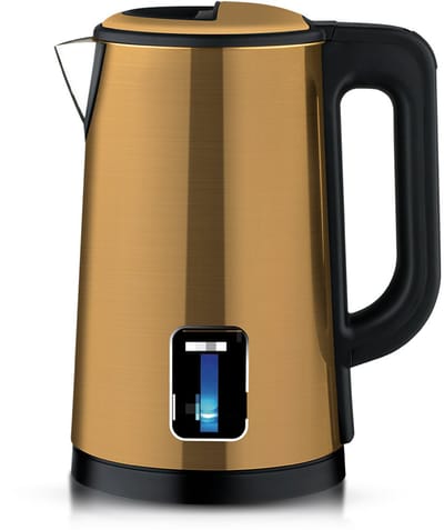 Waterkoker, 220V, elektrische waterkoker, roestvrij staal, huishoudelijke thermoswaterkoker, 2,5L grote capaciteit, automatische uitschakeling, oranje