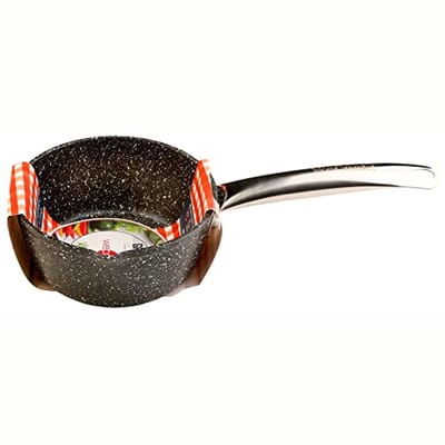 Inductiekookpan 16 cm van gesmeed aluminium met antiaanbaklaag en stalen handgreep