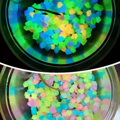 Kleurige Fluorescerende Steentjes van 1 cm voor Tuin- en Aquariumbewerking, Decoratieve Mini Diamant Steentjes en Kiezels voor Creatieve Projecten