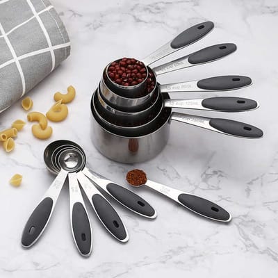 10-delig Maatlepels Set -Maatschepjes - 5 cups - 5 lepels- Maatvoering - Measuring Cups - Baklepels - Bakken - Koken - Afwegen - RVS - CHPN