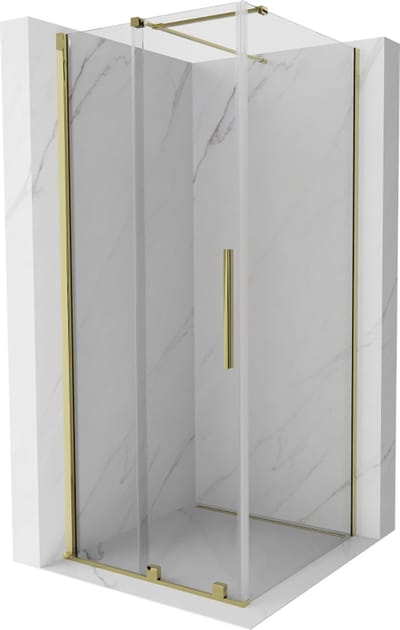 Mexen Velar schuifdouchecabine 90 x 90 , transparant, goud - 871-090-090-01-50
