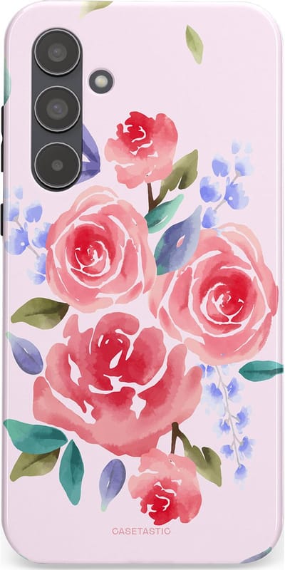 Casetastic hoesje geschikt voor Samsung Galaxy A55 - Dubbellaagse bescherming - Aquarel pracht - Fashion Case - Lichtroze Lavendel